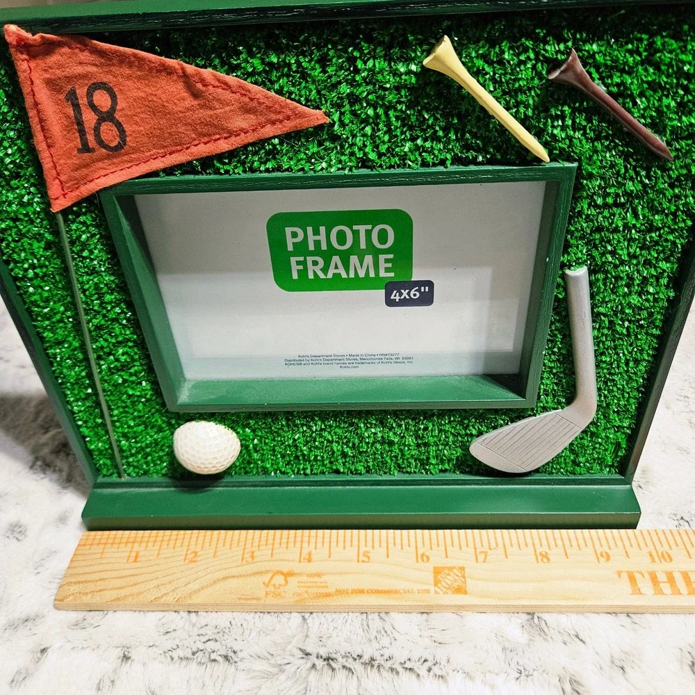 3D Golf Picture Frame 4x6 Preppy Gorpcore Sporty Decor Fathers Day Man Cave Turf